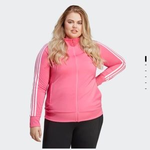 Adidas Womens Pink Plus Track Jacket